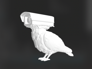 3D Surveillance Pigeon Model STL